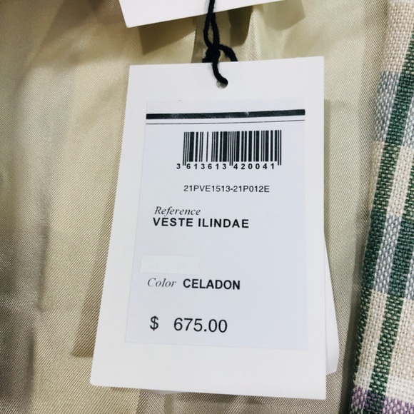 Isabel Marant Etoile $675 Celedon Veste Ilindae Pastel Plaid Blazer Line… - Picture 15 of 16